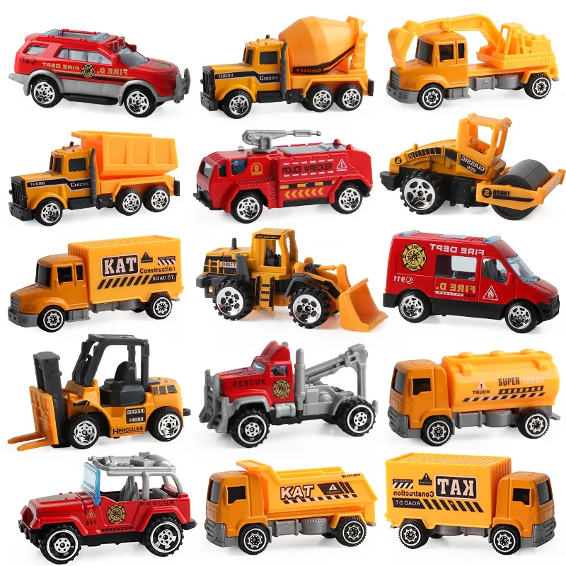 

5/6pcs Alloy Diecast Engineering Car Models Fire Fighting Truck Toys for Children Kids Vehicle Toys Gift Excavator Tractor Toy