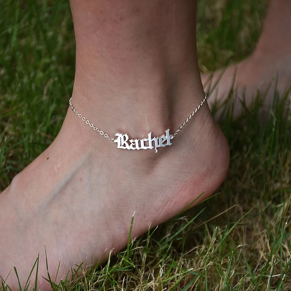 Women's Custom Name Anklet Stainless Steel Ankle Accessories Women's Custom Anklet Personality Girlfriend Gift Free Shipping