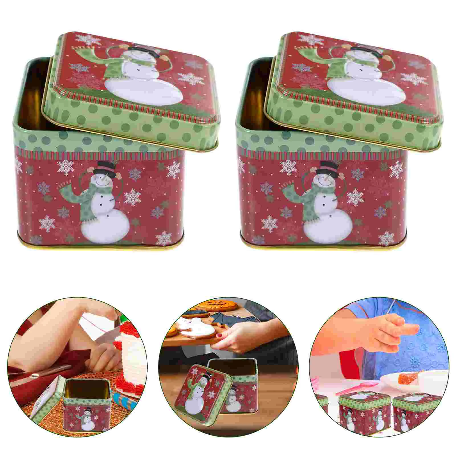 

6 Pcs Candy Jar Cookie Tin Lid Christmas Biscuit Containers Tins Lids Sweet Tinplate Storage