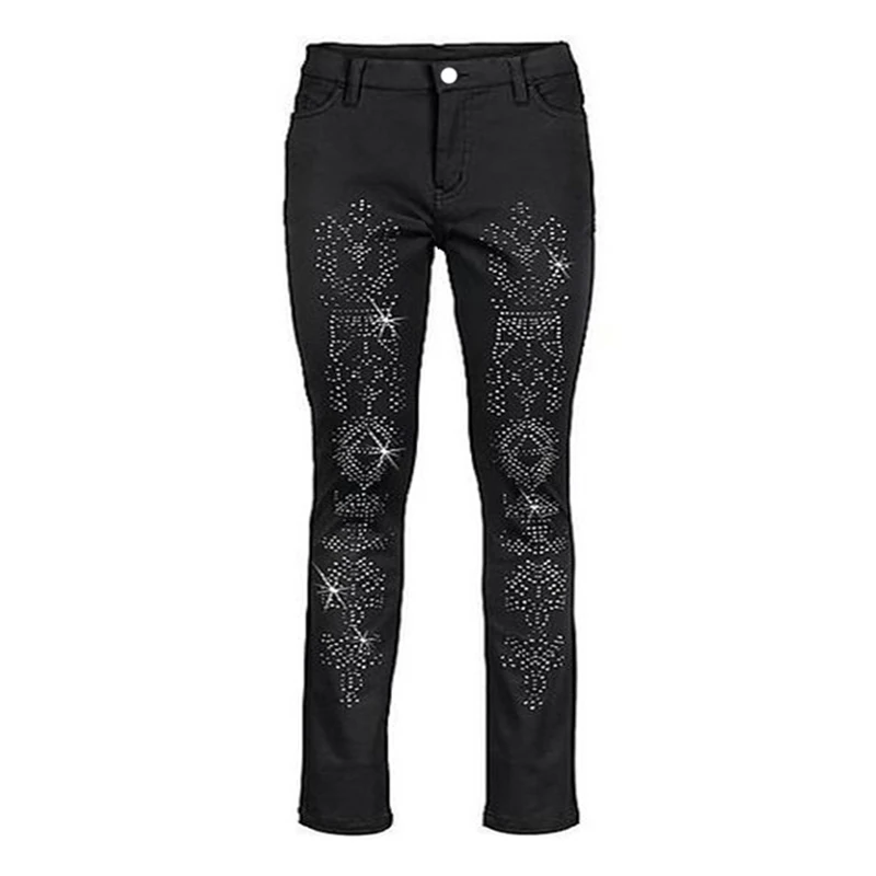Pants Men's Black Stretchy Jeans Skinny Slim Fit Hot Drill Punk Streetwear Hip Hop Rap Biker Trousers