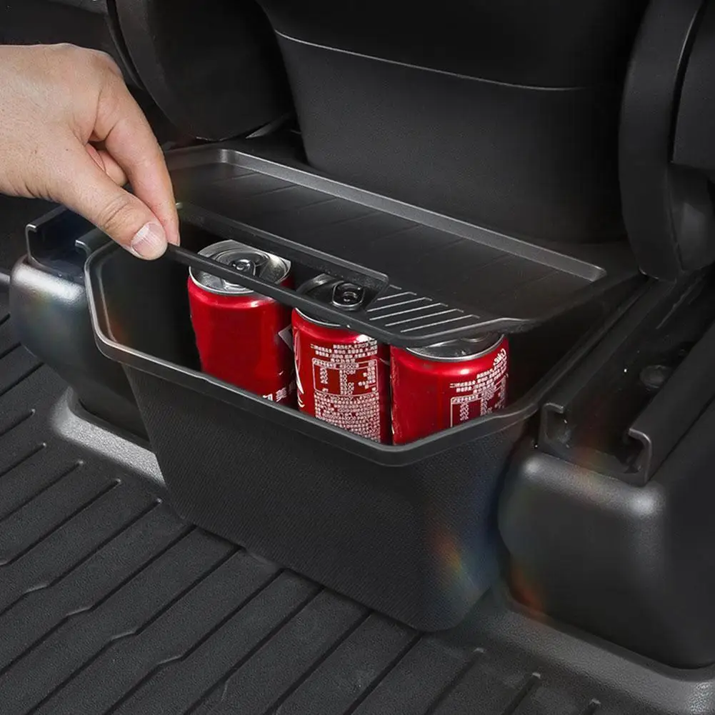 

For Tesla Model Y 2023 2022 Rear Center Console Storage Organizer With Can Seat Cover Box Under Trash TPE Accessories Box C R5I8