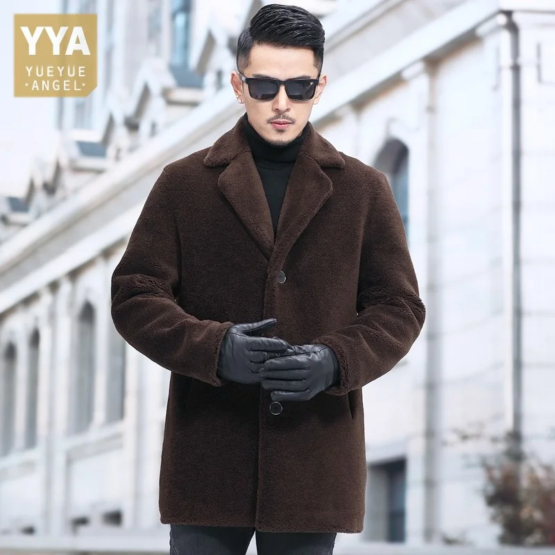 

Casual Business 2023 Wool Winter Cashmere Coat Mens Lapel Single Breasted Slim Fit Real Fur Down Jacket Fashion Outerwear Male