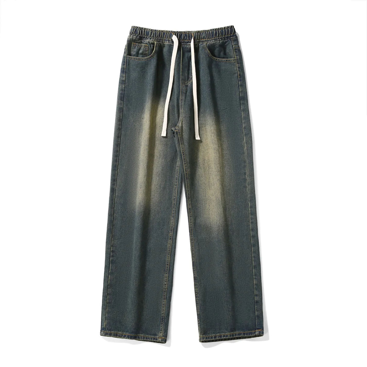 Джинсы в стиле ретро новые прямые свободные брюки с широкими штанинами