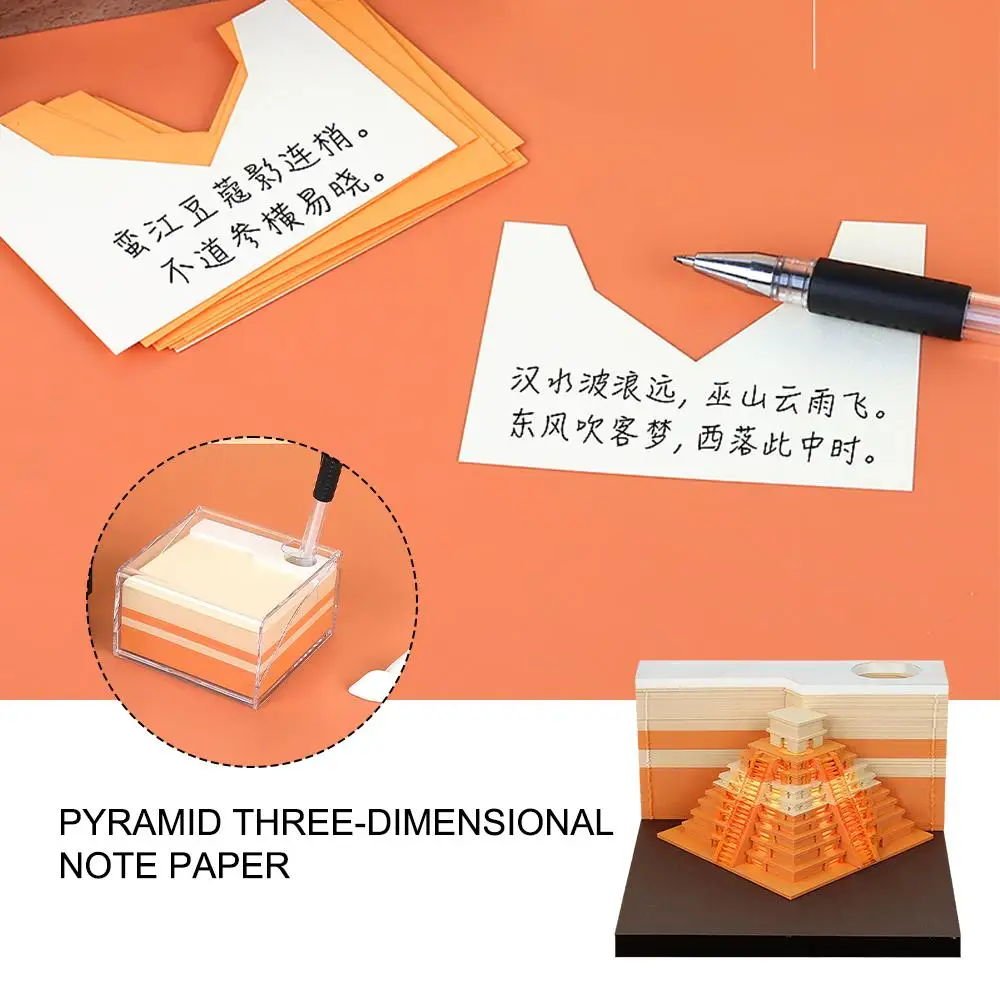 

3D блокноты для записей, новинка, Творческие стикеры, бумаги, карточки, рукоделие, пирамида, стиль, 3D блокнот для офиса, художественный блокнот, Рождество G U9O3