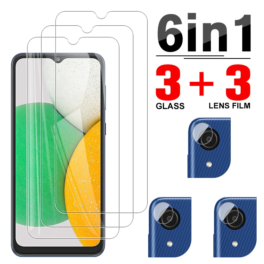 

6 в 1 закаленное стекло для Samsung Galaxy A03 Core, Защита экрана для Samsung A03S A02S A02 A01 Core, объектив камеры, защитная пленка