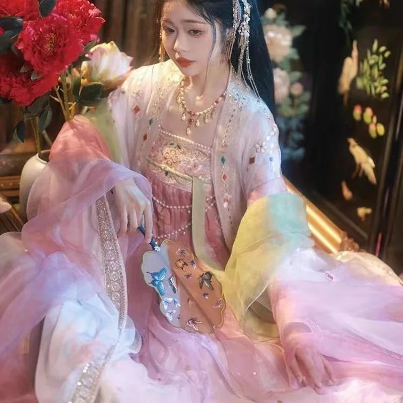 Китайская Династия Тан ханьфу старинная фотовышивка