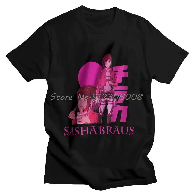 

Attack On Titan Sasha Braus Harajuku T Shirt Men Short Sleeve Cotton T-shirts Manga Anime Tee Graphic Tshirts Gift