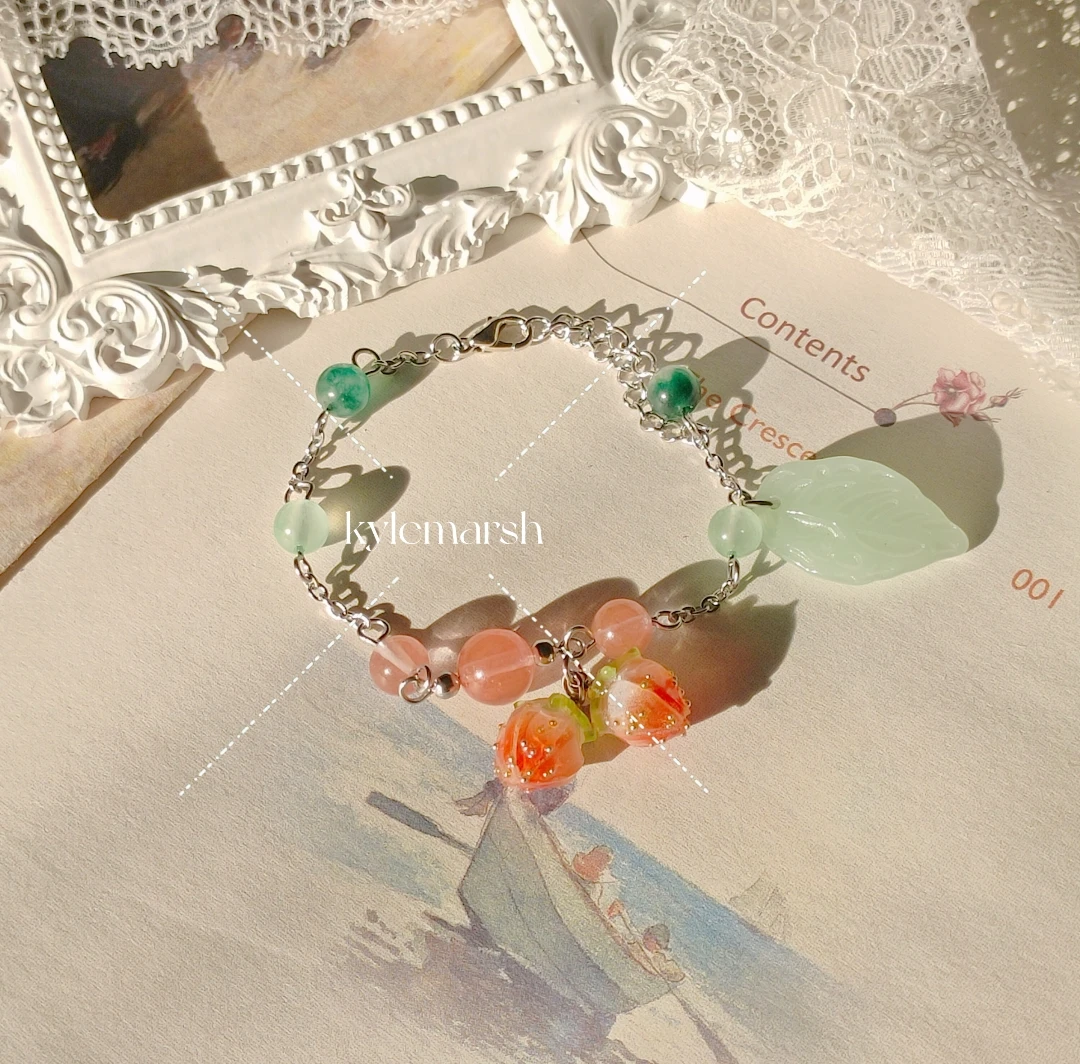 

Anime Myrrh Arknights Game Cosplay Bracelets Natural Crystal Jewelry Wristband Women Men Bangles Accessories Halloween Gifts