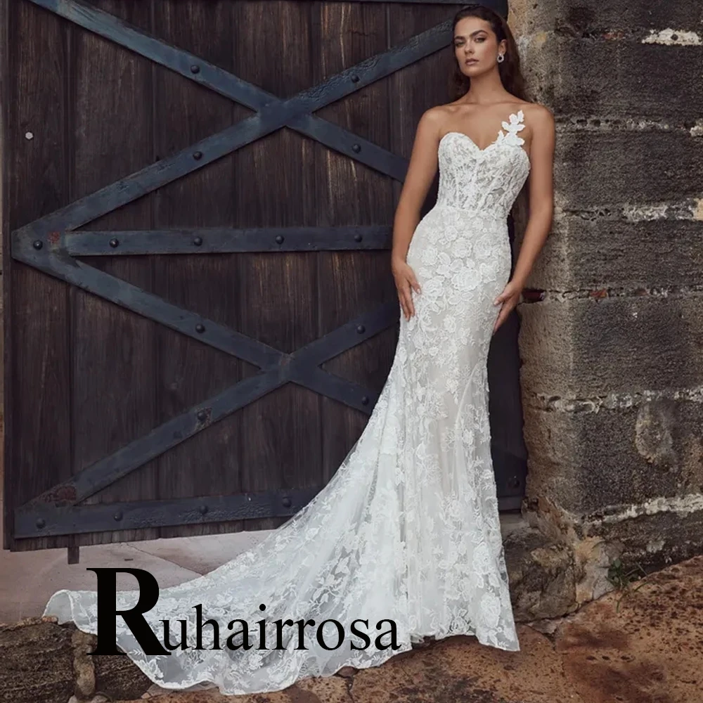 

Ruhair милое модное свадебное платье 2024 свадебное платье с кружевной аппликацией и бусинами русалки для невесты, сделанное на заказ официальное платье для невесты