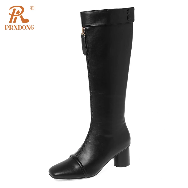 

Женские сапоги до колена на высоком каблуке, с круглым носком, размеры 34-39