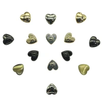 10 pieces of heart shaped metal screws back riveting nails clothing leather technology belt purse bag decorative hardware 8 mm