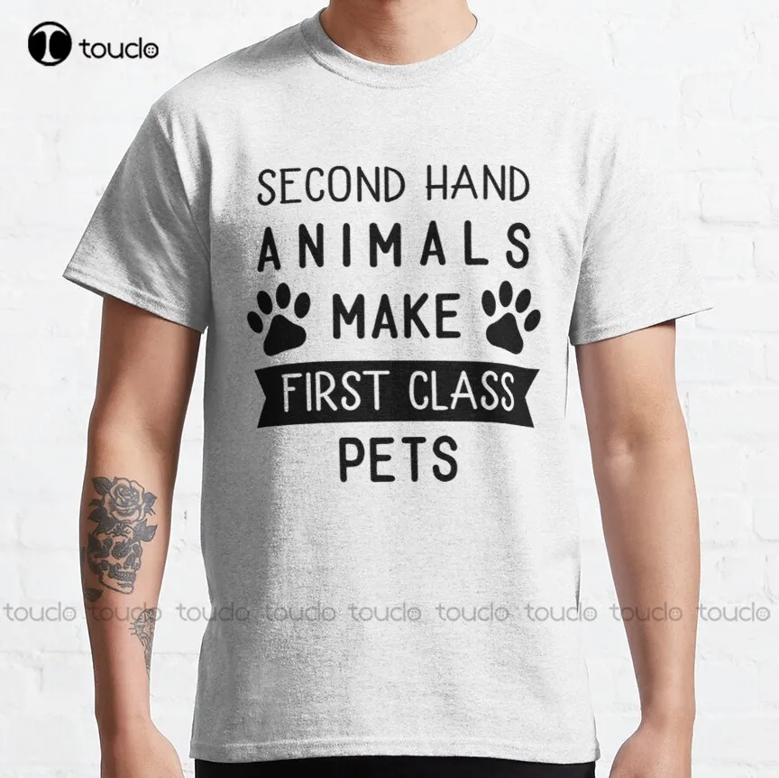 

Классическая футболка с подержанными животными первого класса для домашних животных, рубашки с круглым вырезом, Модная креативная забавна...