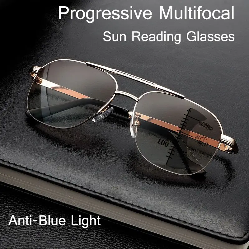 Sonne Multi-brenn Progressive Lesebrille Männer Frauen Anti Blue Ray Presbyopie Brille Computer Optische Weit In Der Nähe Von Brillen