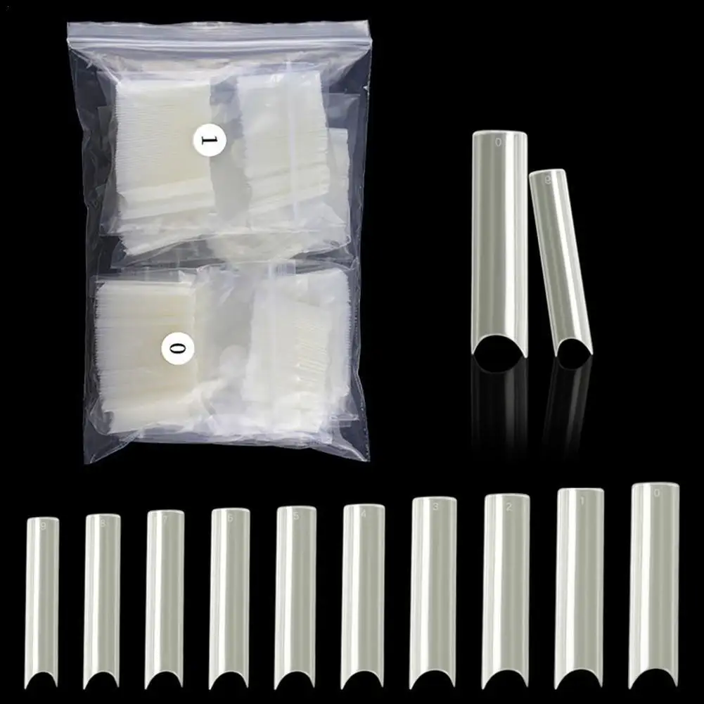 

500Pcs Fake Nail Art Tips Acrylic Ballerina Nail Tips French Natural Long Square Transparent Coffin Professional False Nails