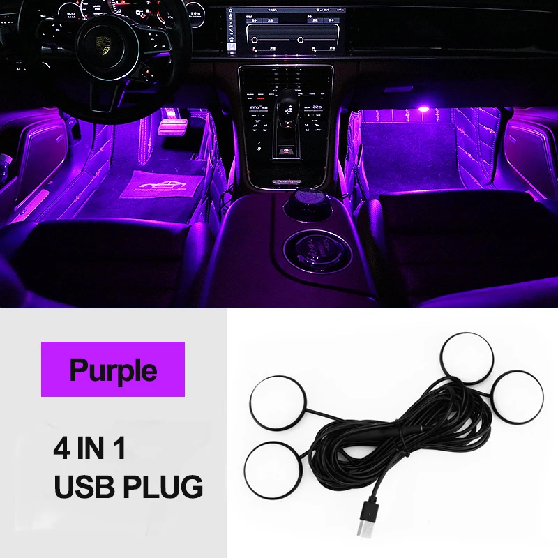 

4 в 1, декоративная лампа для внутреннего интерьера автомобиля