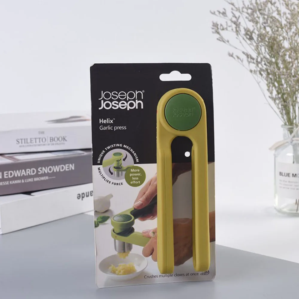 Joseph Helix Garlic Press Crusher Handheld - Stainless Steel/Nylon Green | Fruit & Vegetable Tools