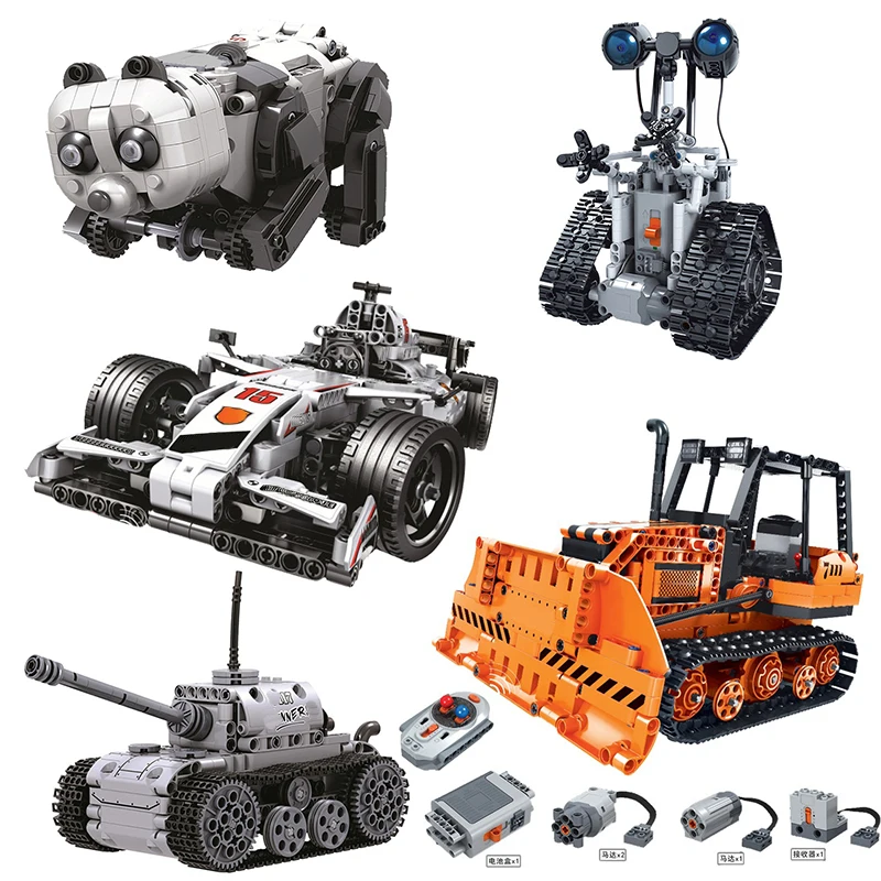 

City Creative RC электрический конструктор, технический пульт дистанционного управления, гоночный бульдозер, Интеллектуальный робот-конструктор,...