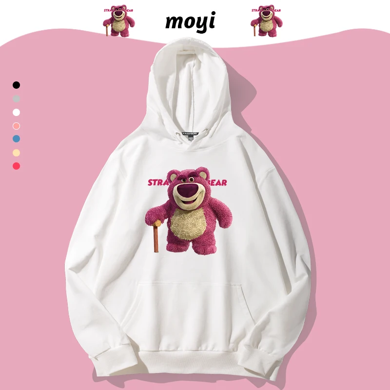 

Disney Strawberry Bear Joint Toy Story Peripheral Sweater Women's Spring and Autumn Thin Hooded 2021 New Couple Clothes