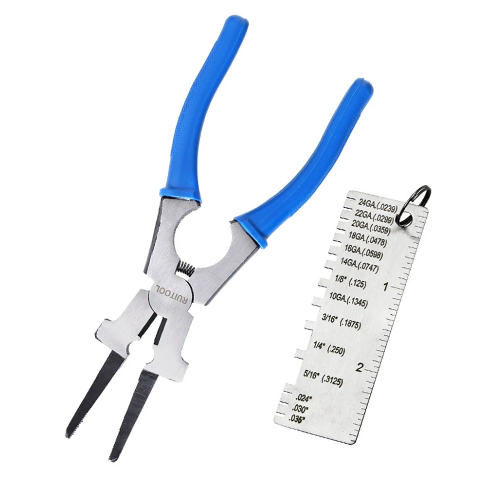 

Multipurpose Welding Plier Flat Mouth Plier Welding Tools With Thickness Gauge For MIG Welding Torches And Applications