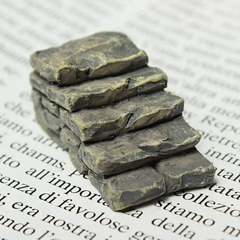 

1pcs Gray Stone Step Path Stair Miniature Fairy Garden Home Houses Decoration Mini Craft Micro Landscaping Decor DIY Accessories