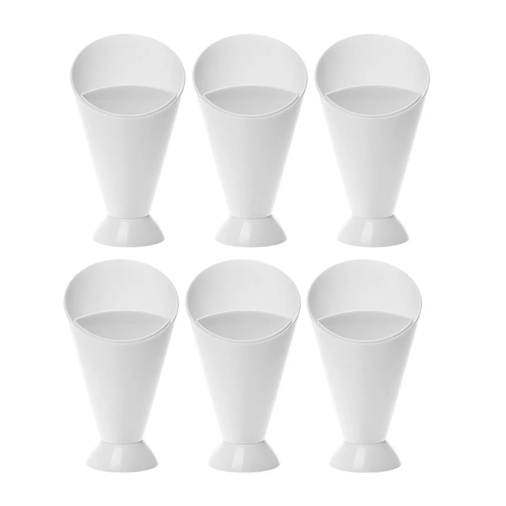 

6 Pcs French Fry Plastic Ketchup Cup White Dessert Plates Appetizer Cone Fry Cone Basket French Fries Basket Holder