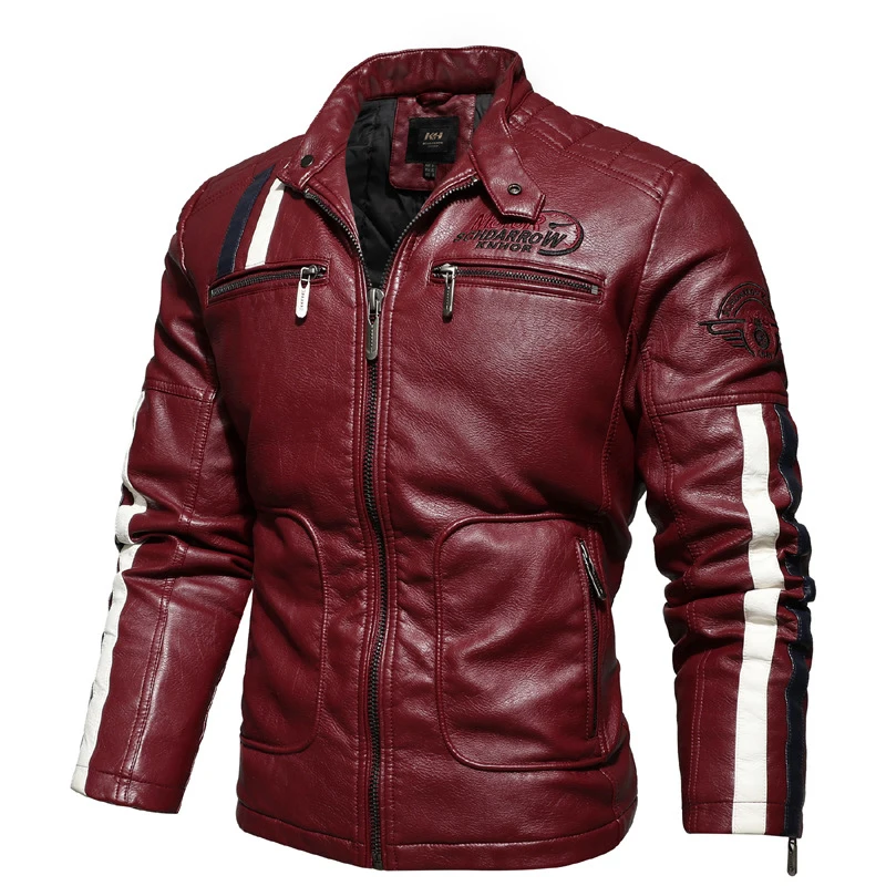

Men 2023 Winter Thick Warm Leather Jacket Pu Coat Male Brand Fashion Outwear Casual Bomber Motor Biker Aviator Jackets Man 4XL