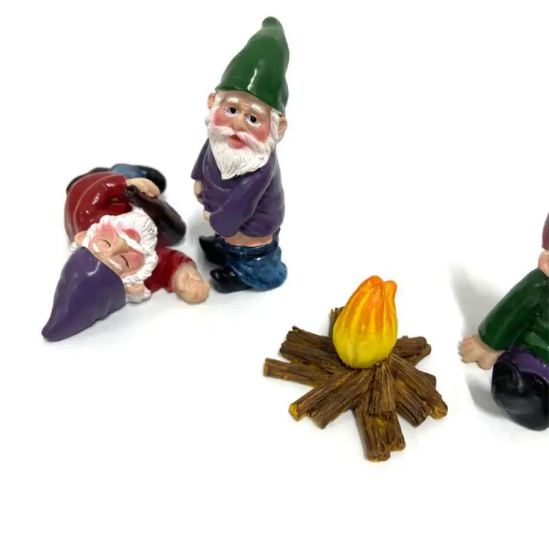 

3pcs Drunk Dwarf Garden Statue Resin Ornaments DIY Bonsai Decoration Desk Garden Decorations Sculpture Figurines