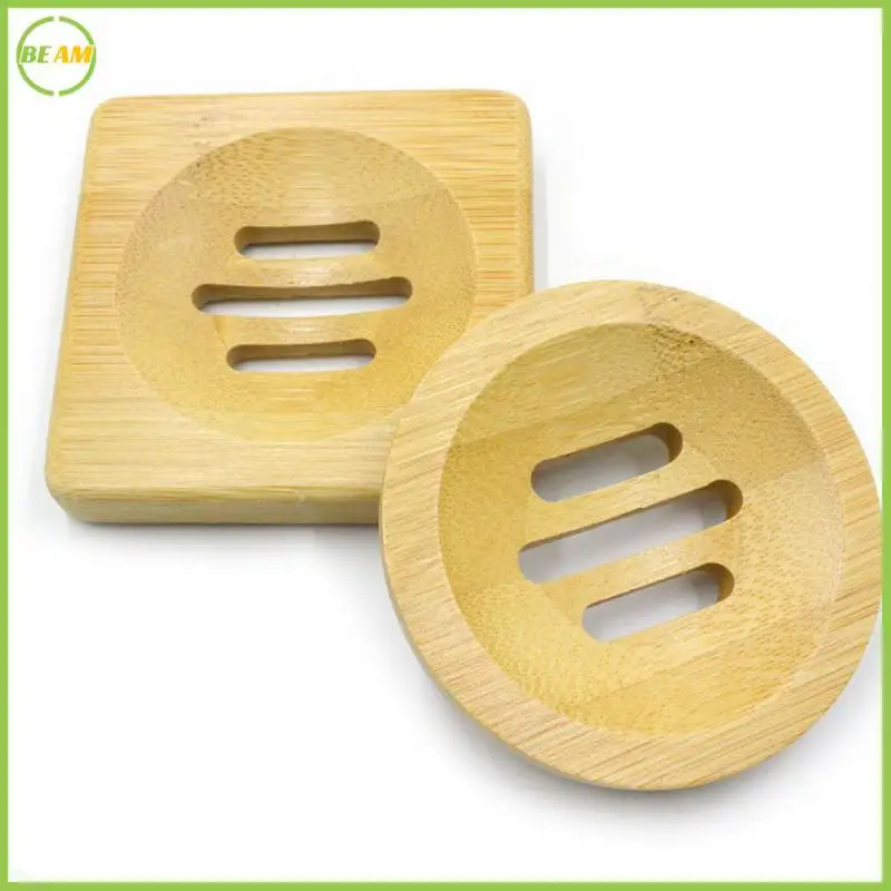 

1pc Soap Box Natural Bamboo Dishes Bath Soap Holder Bamboo Case Tray Dish Storage Holder Plate Stand Plat Dry Cleaning New