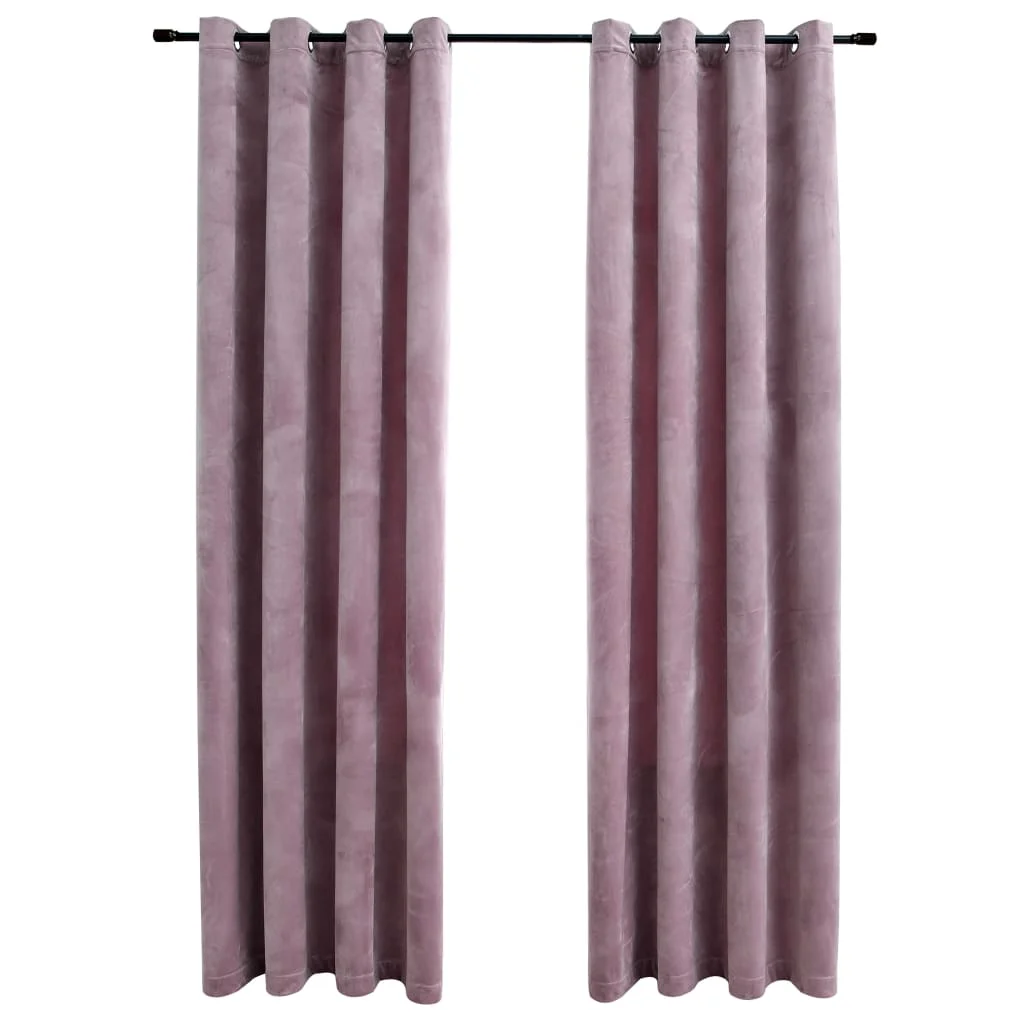 

Blackout curtains with rings 2 pcs velvet Rose 140x245 cm