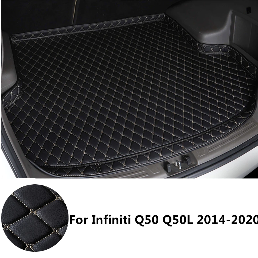 

SJ 6 Colors Waterproof Car Trunk Mat Boot Tray Liner Rear Cargo Pad Fit For Infiniti Q50 Q50L (2014-15-16-17-18-2019 YEAR)