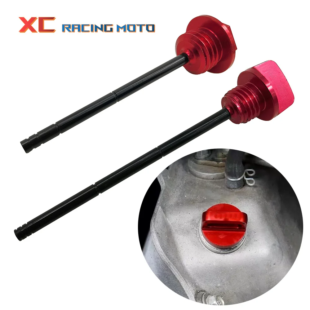 

CNC 09-16 Motorcycle Red Aluminum Oil Dipstick Gauge Plugs For HONDA 2004-2012 2013 2014 2015 2016 2017 CRF250R CRF250X CRF450X