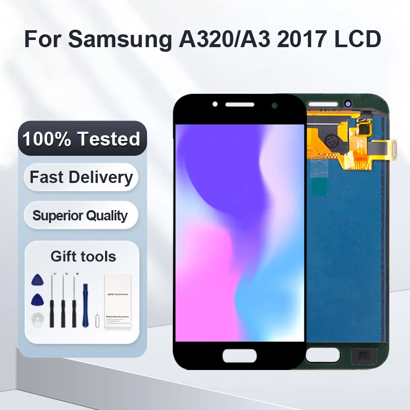 

1Pcs 4.7 Inch For Samsung Galaxy A320 Lcd A3 2017 Display Touch Panel Digitizer Assembly A320F Screen Free Shipping With Tools