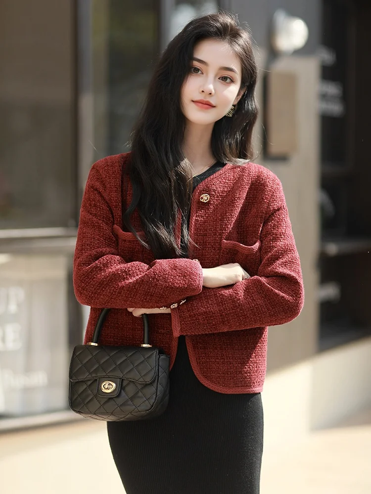 Осенне-зимний изящный шерстяной кардиган Верхняя одежда Французский слей High Sense