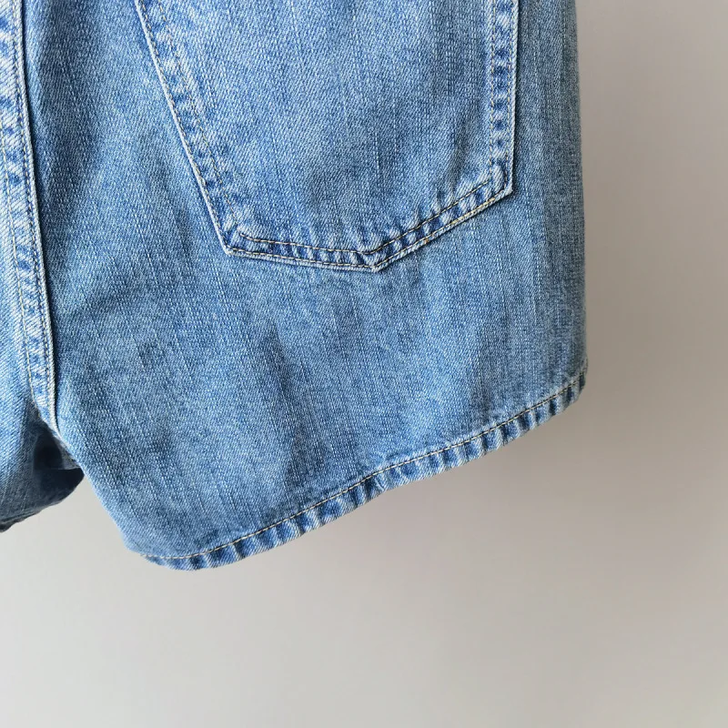 Wide Leg Denim Shorts for Women's Korean All-match Retro High Waisted Slim Slit Hot Pants 2023 Summer New Fashion Casual Clothes