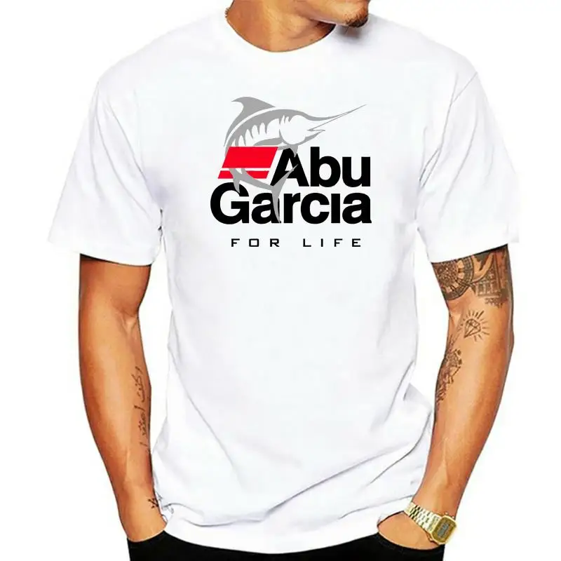 

Abu Garcia Big Fish Fishing Logo Black White Men T-shirt S-2XL