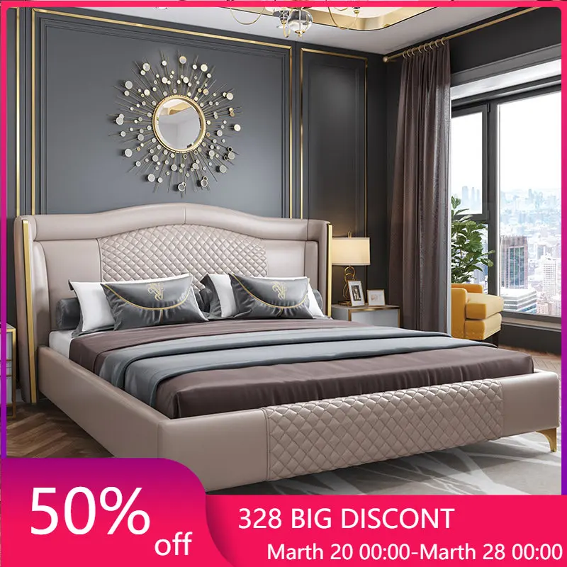 Nordic King / Queen Double Bed Size Wedding Bed Designer Cushion