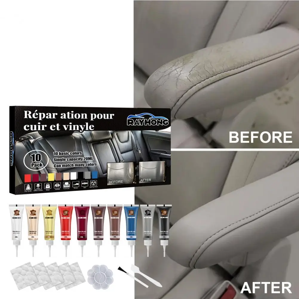 

No Odor 10Pcs Practical Maintainance Car Seat Leather Repair Cream Professional for Furniture