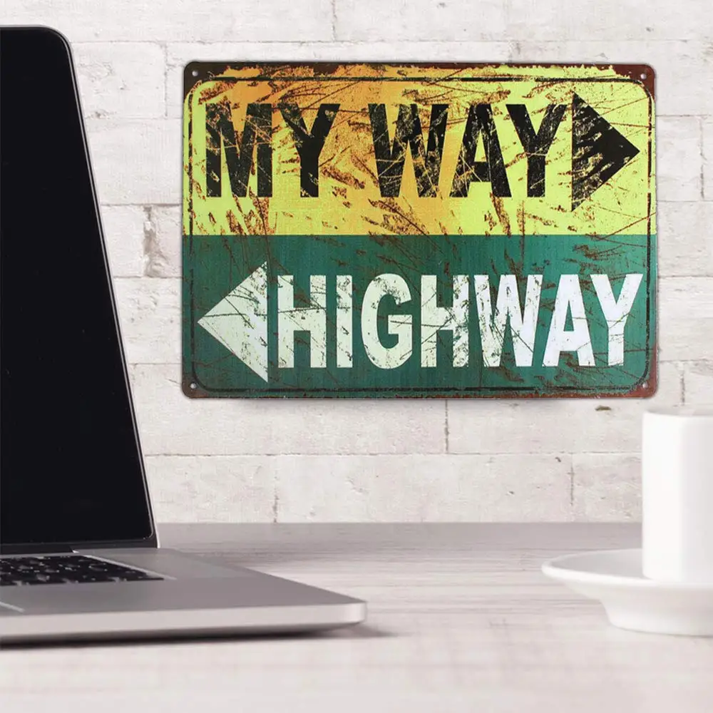 Винтажный металлический знак UOOPAI My Way Highway