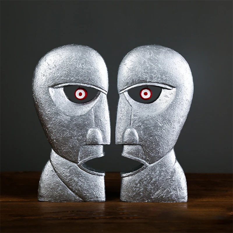 

Nordic Resin Statue Decorative Bell Sculpture Head Ornaments Home Decor Abstract Figurines Crafts Living Room Desktop Decoration