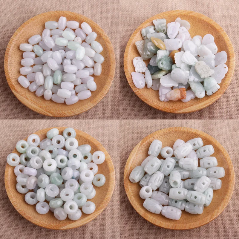 

5Pcs Natural Jadeite Beads Loose Spacer Round Beads for Jewelry Making DIY Handmade Earring Bracelet Accessories