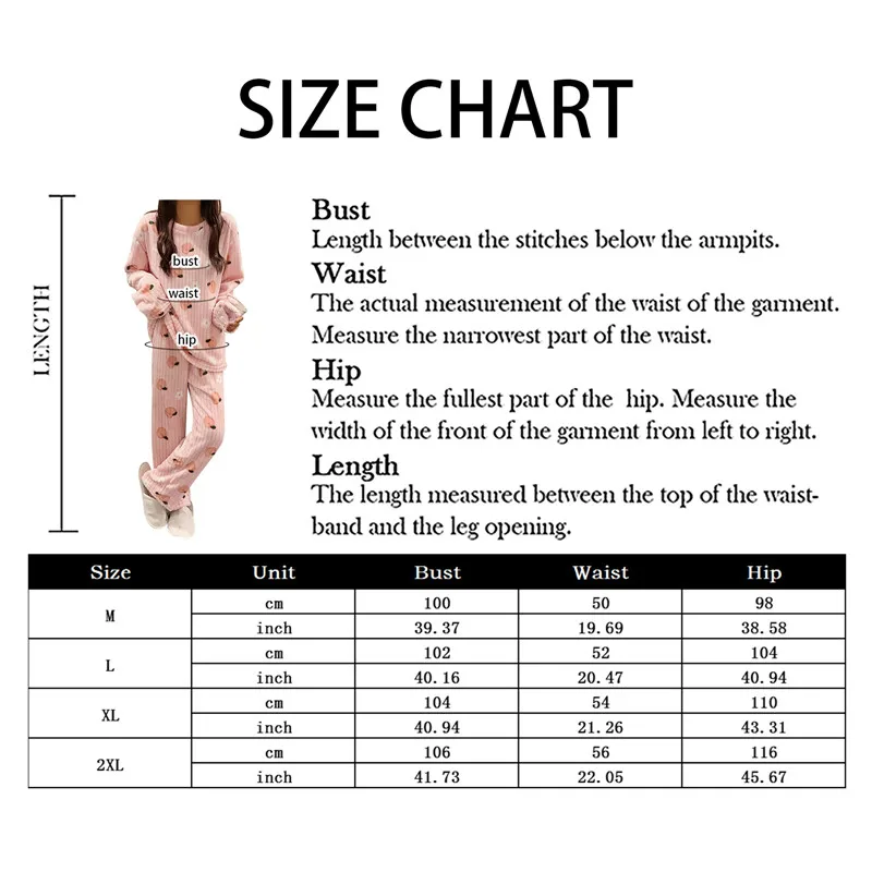 Winter Thickened Warm Woolen Pajamas Set Women'S Long Sleeved Cute Cartoon Home Clothes Suit