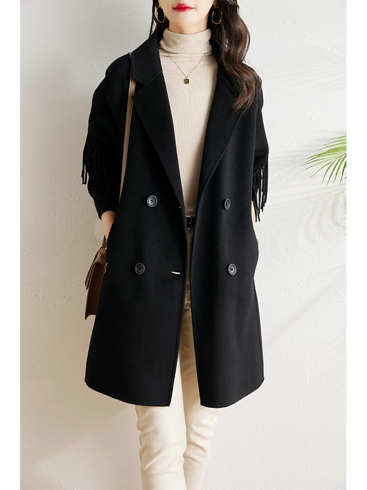 Осенне-зимний двусторонний дафлкот для женщин новинка 2024 корейская мода