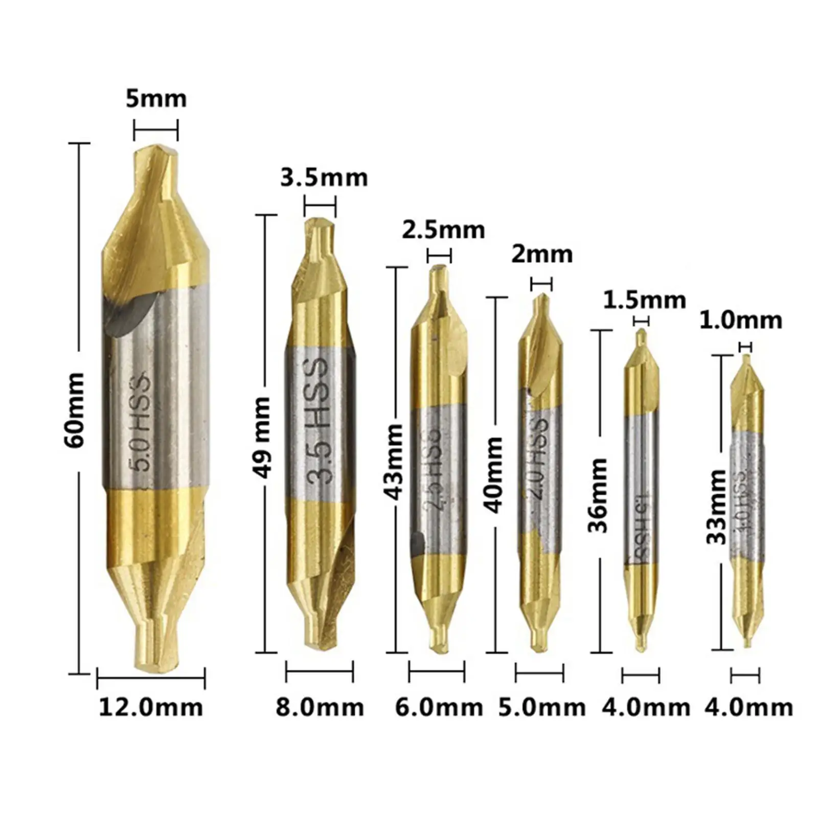 6 шт. комплект центрирующих сверл из быстрорежущей стали фрезерный инструмент