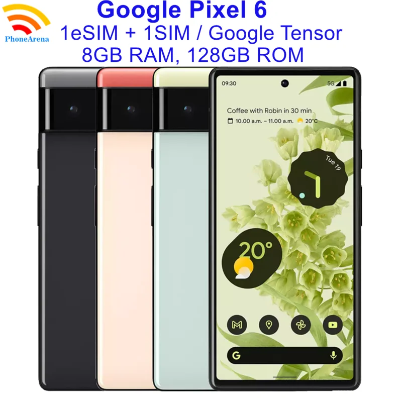 

Original Google Pixel 6 5G 8GB RAM 128GB 256GB ROM 6.4" AMOLED NFC Google Tensor Octa Core Unlocked Android Pixel6 Cell Phone