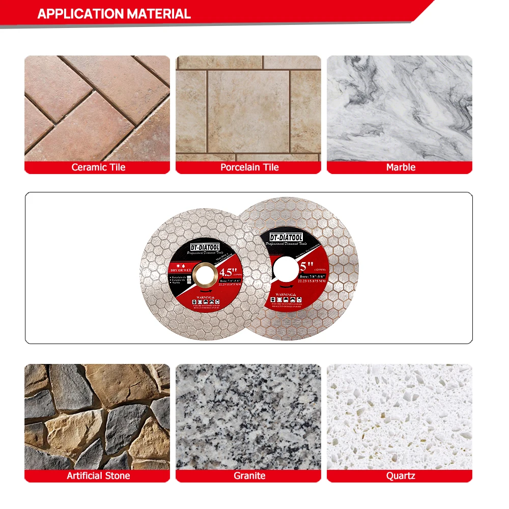 DT-DIATOOL 1/2 шт. диаметр 4/4 5/5 дюймов алмазный отрезной диск шлифовальный для