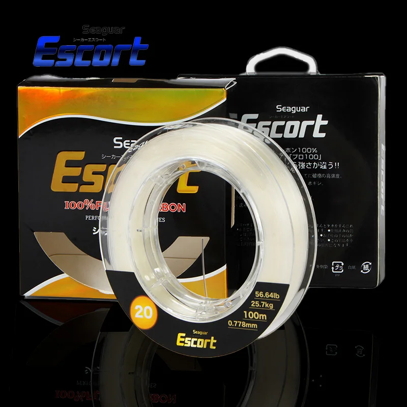 

Seaguar Escort 100%Fluorocarbon Fishing Line 2.76-56.64LB 0.141-0.778mm Japan Carbon Fiber Carp Wire Leader Line pesca