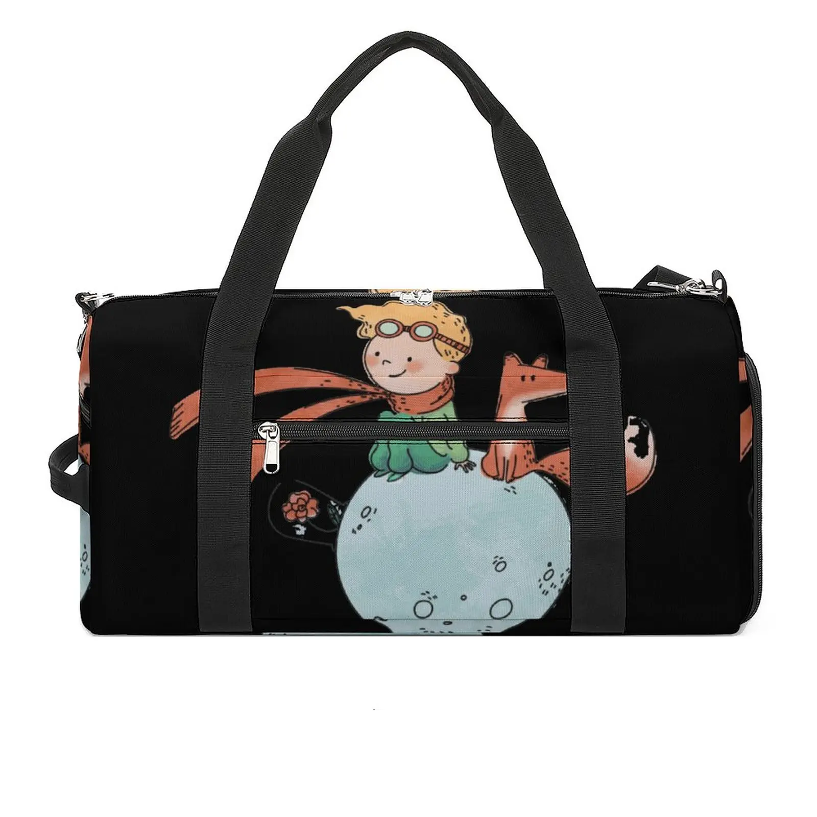 

The Little Prince Fox Sport Bags Novel with Shoes Gym Bag Portable Men's Printed Handbag Travel Retro Fitness Bag