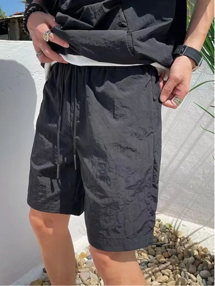 2Pcs Men Summer Tracksuit Shorts Set Hooded T Shirt Zipped + Matching Shorts Solid Cargo Large Size Casual Suit 4XL Male Clothes