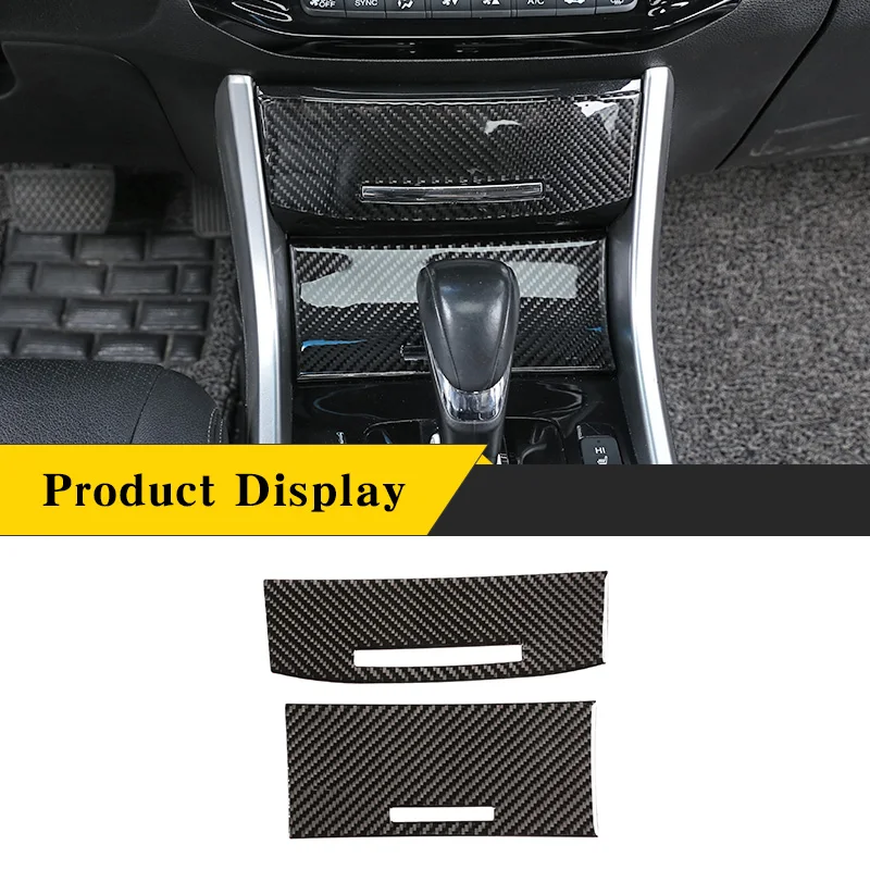 

For Honda Accord 9th 2013-2016 Real Soft Carbon Fiber Auto Central Control Cigarette Lighter Cover Sticker ​Trim Car Accessories
