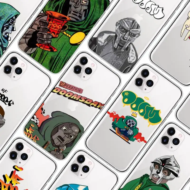 MF DOOM Rapper Phone Case For iPhone 11 12 13 14 Mini Pro Max XR X XS TPU Clear Case For 8 7 6 Plus SE 2020